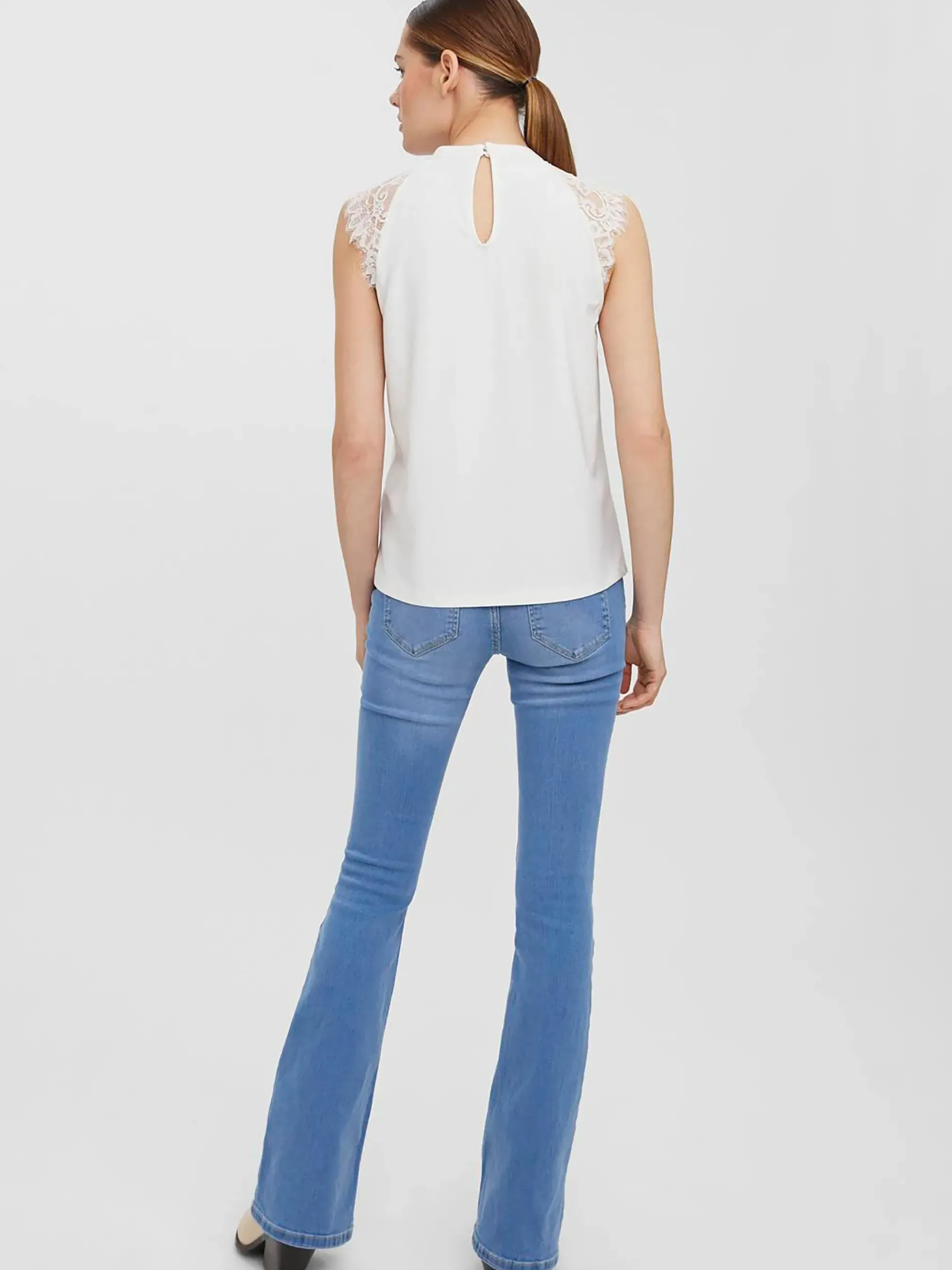 Vero Moda VMMILLA SL LACE TEE G Spitzentop