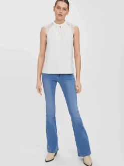 Vero Moda VMMILLA SL LACE TEE G Spitzentop